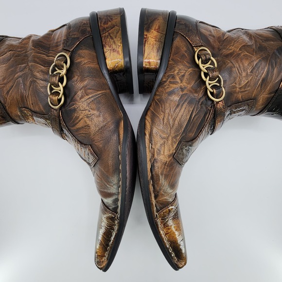 Fiesso By Aurelio Garcia Leather Pointed Cap‎ Toe Boots Mens 6 Western Steampunk - Picture 14 of 16